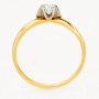 Кольцо из комбинированного золота 750 пробы c 1 бриллиантом Л35050424 фото 3