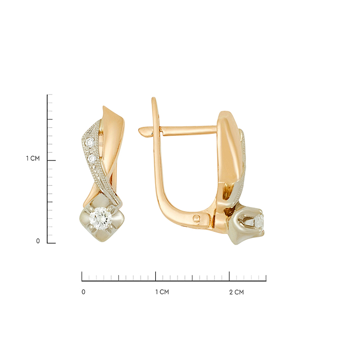 Серьги из золота 585 пробы c бриллиантами