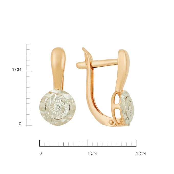 Серьги из золота 585 пробы c бриллиантами, Ц О007 1946 за 24800