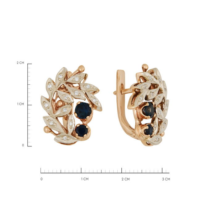Серьги из золота 585 пробы с сапфирами и бриллиантами, Л 0905 5796 за 108000