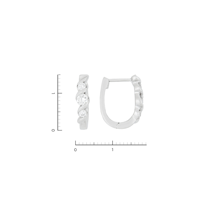 Серьги из золота 585 пробы c 6 бриллиантами