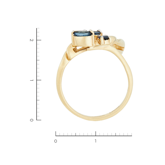 Комплект серьги и кольцо с Бриллиантами и Сапфирами, К00000138 за 107000