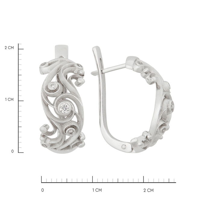 Серьги из золота 585 пробы c бриллиантами, Ц О007 2931 за 73000