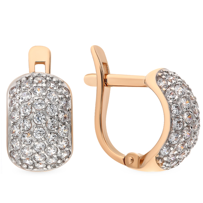 Серьги из золота 585 пробы c фианитами
