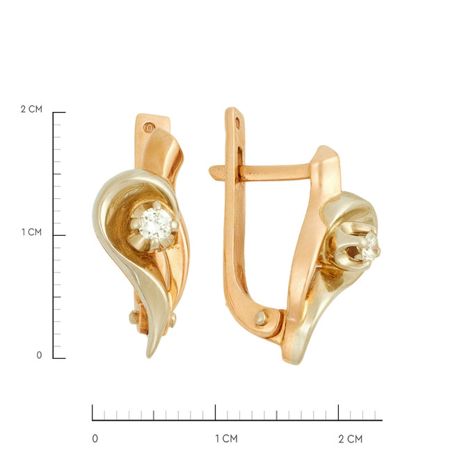 Серьги из золота 585 пробы с бриллиантами, Л 3308 4815 за 46500