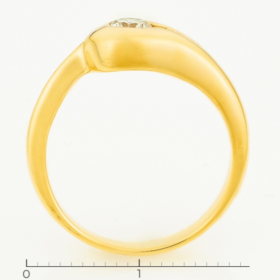 Кольцо из желтого золота 750 пробы c 1 бриллиантом, Л70003614 за 44700