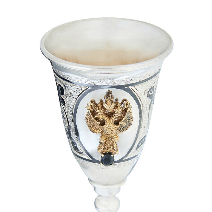 Рюмка из серебра 875 пробы с корундом, Л 2813 0059 за 10500
