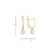 Серьга из золота 585 пробы c фианитом