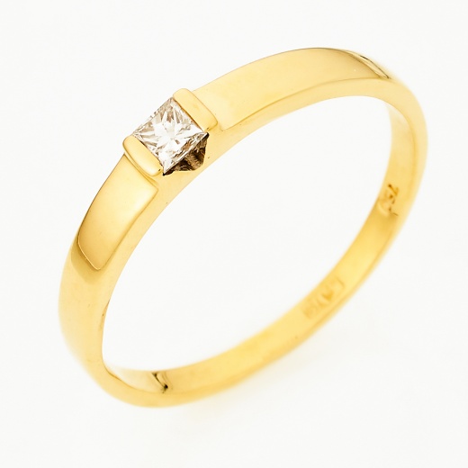 Кольцо из желтого золота 750 пробы c 1 бриллиантом Л45028547 фото 1