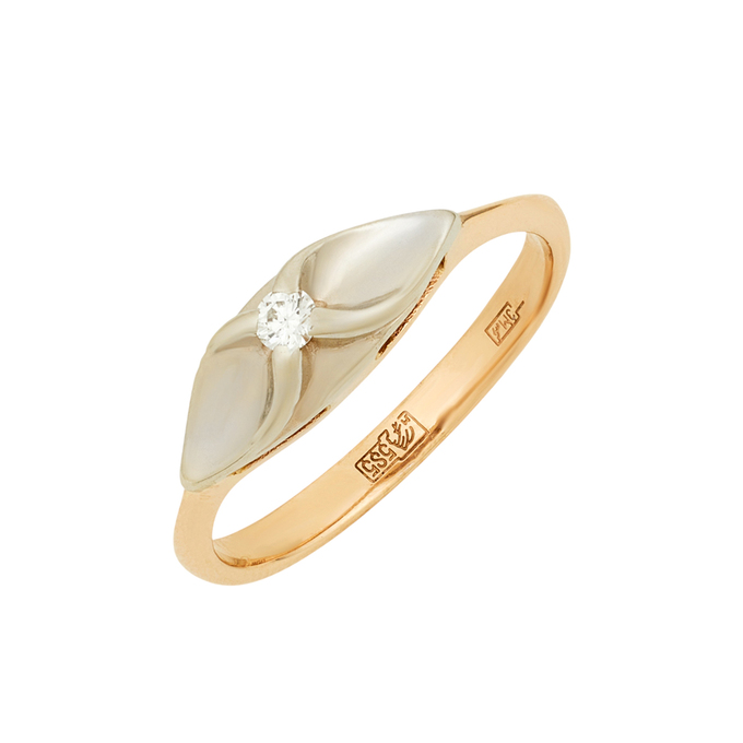 Кольцо из золота 585 пробы c бриллиантом