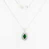 Колье из белого золота 750 пробы c 1 изумрудом и 30 бриллиантами