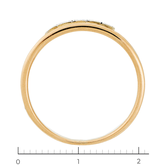 Кольцо из комбинированного золота 585 пробы c 5 бриллиантами, Л76009979 за 13005