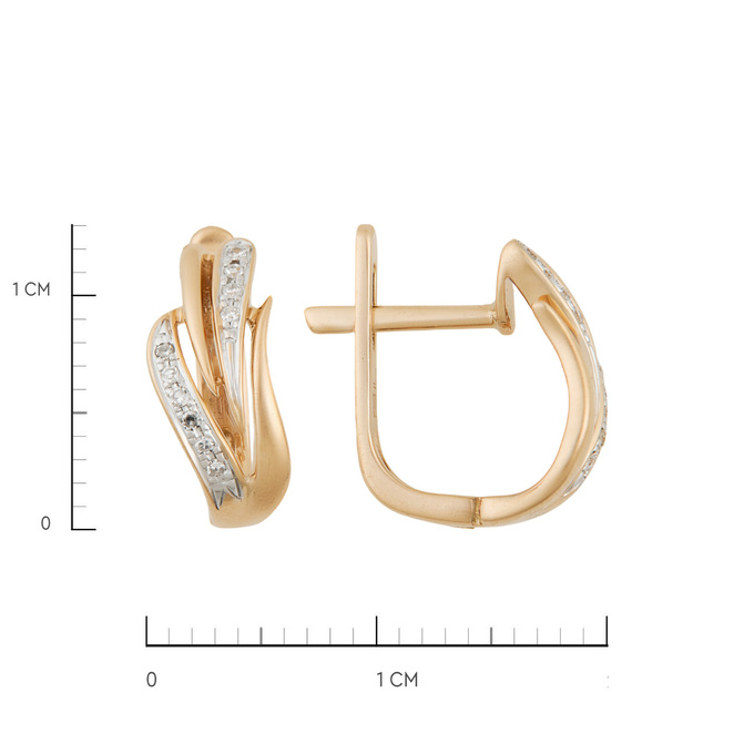 Серьги из золота 585 пробы c бриллиантами, Ц О007 2642 за 28300