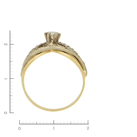 Кольцо из комбинированного золота 750 пробы c 35 бриллиантами, Л25080944 за 33530