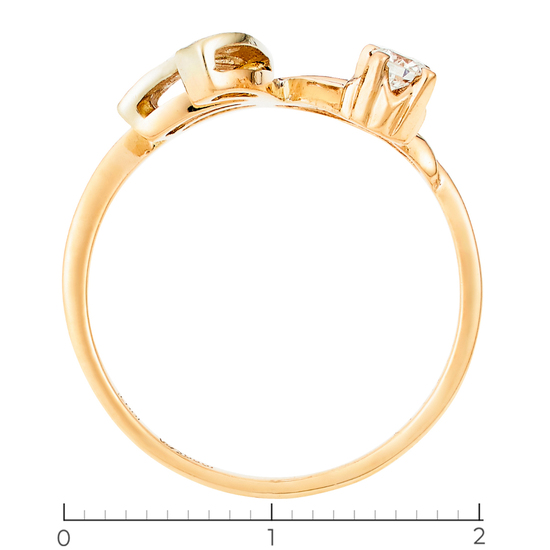 Кольцо из комбинированного золота 585 пробы c 6 бриллиантами, Л60016504 за 12215