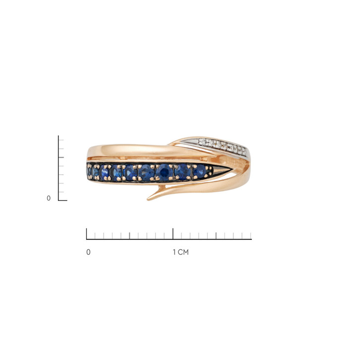 Кольцо из золота 585 пробы с сапфирами и бриллиантами, Л 7001 0937 за 35200