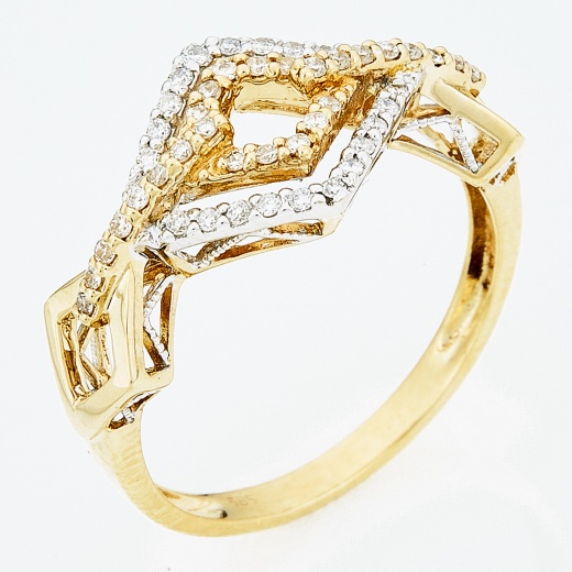 Кольцо из комбинированного золота 585 пробы c 48 бриллиантами Л62009640 фото 1