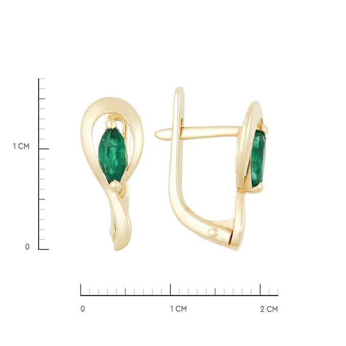 Серьги из золота 585 пробы c изумрудами, К 0000 3007 за 41400