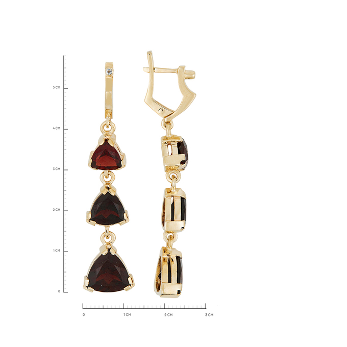 Серьги из золота 585 пробы c гранатами, Л 2412 6924 за 122000