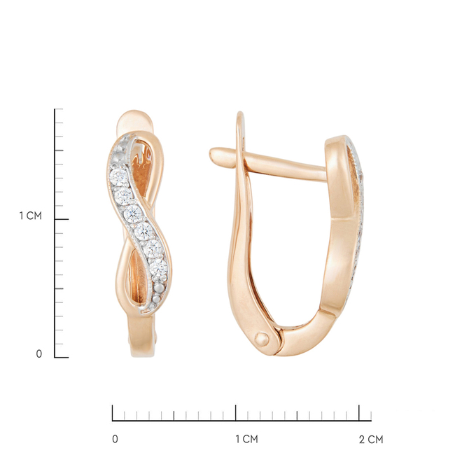 Серьги из золота 585 пробы c фианитами, Л 6201 4370 за 18960
