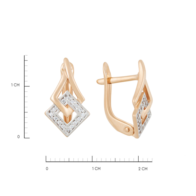 Серьги из золота 585 пробы c фианитами, Л 3705 9366 за 18240