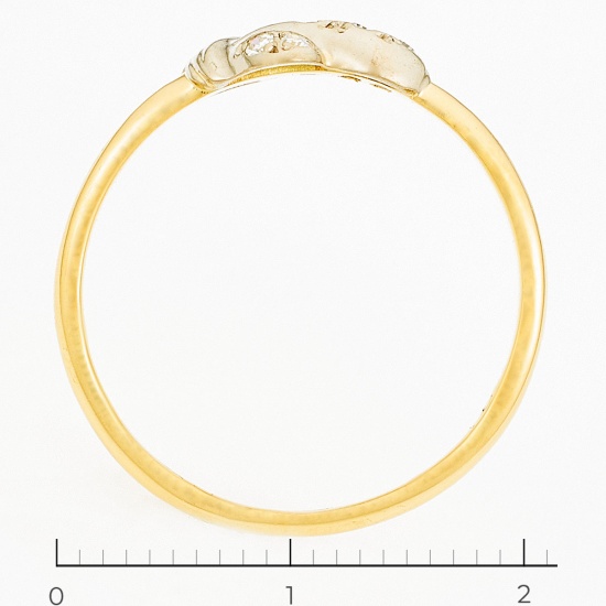 Кольцо из комбинированного золота 750 пробы c 5 бриллиантами, Л41059057 за 17940