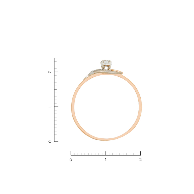 Кольцо из золота 585 пробы c 4 бриллиантами, Л 1911 1951 за 27120