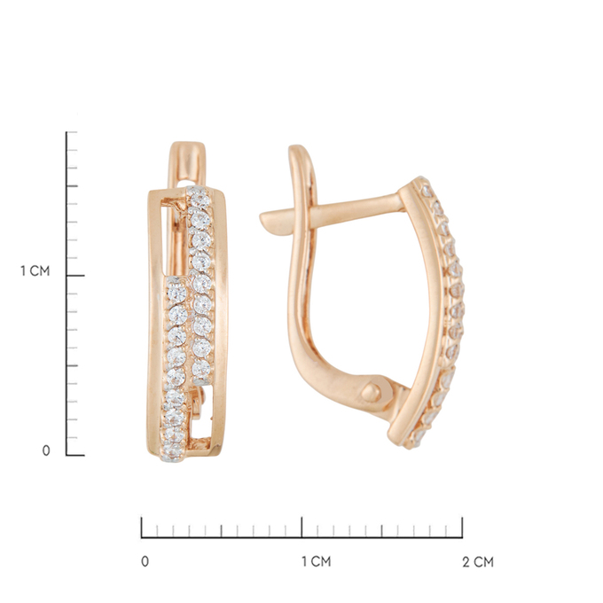 Серьги из золота 585 пробы c 36 фианитами, Л 3706 3096 за 17920