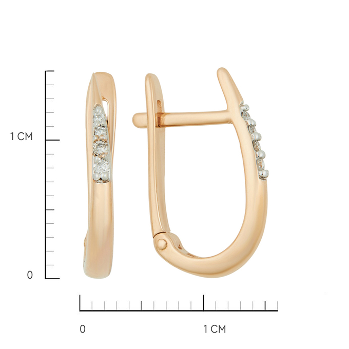 Серьги из золота 585 пробы c бриллиантами, Ц О007 0829 за 19040