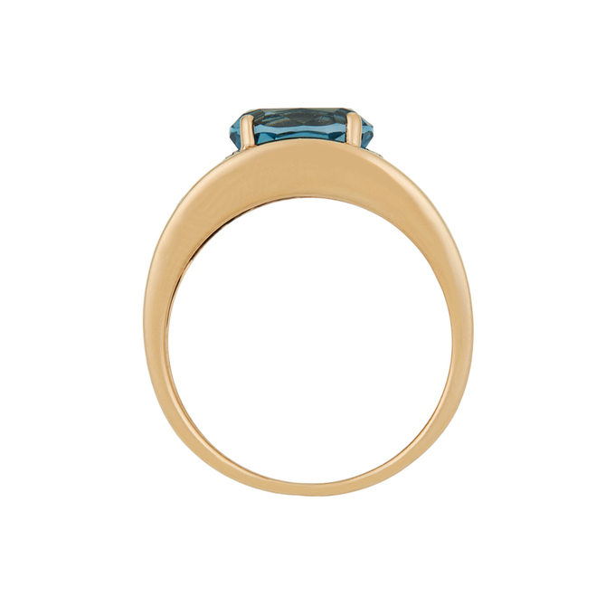 Кольцо из золота 585 пробы c топазом Лондон, сапфирами и бриллиантами, Л 2010 9845 за 52720