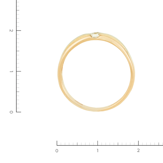 Кольцо из комбинированного золота 585 пробы c 1 бриллиантом, Л11152052 за 12760