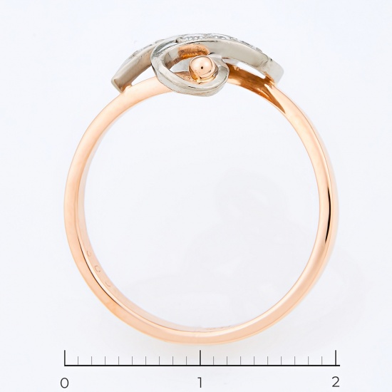 Кольцо из комбинированного золота 585 пробы c 6 бриллиантами, Л22106614 за 14175