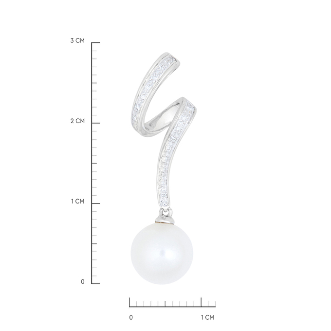 Подвеска из золота 585 пробы c бриллиантами и культивированным жемчугом, Л 0407 9024 за 18320