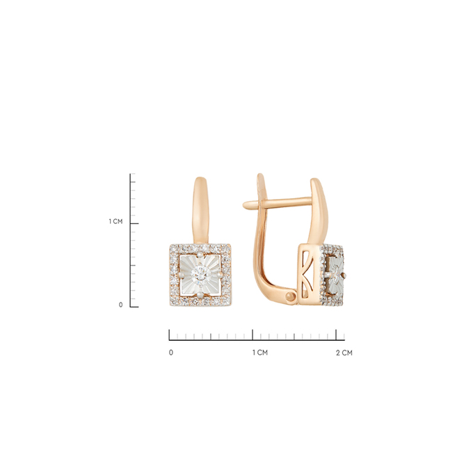 Серьги из золота 585 пробы c бриллиантами, К 0000 5180 за 24960