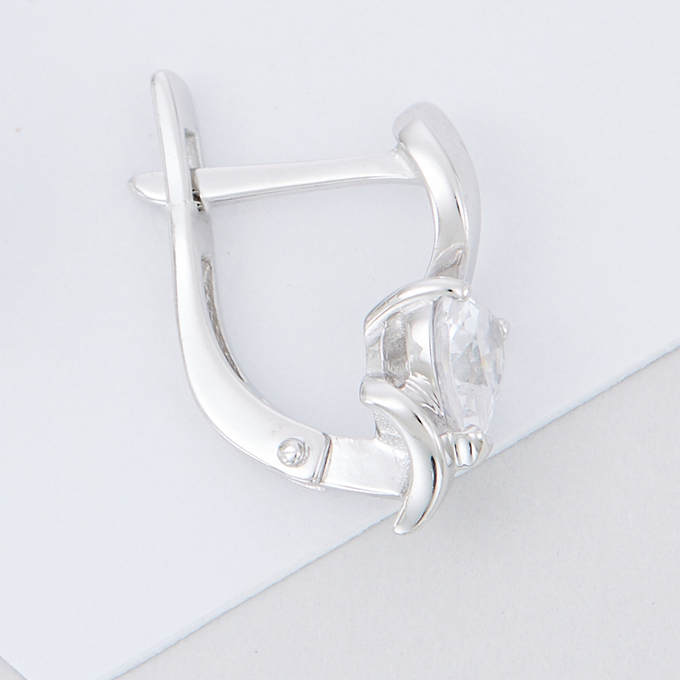 Серьги из золота 585 пробы c фианитами