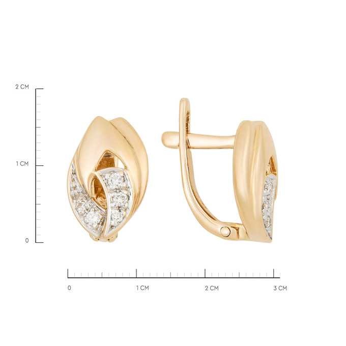 Серьги из золота 585 пробы c бриллиантами, Л 4306 4137 за 52700