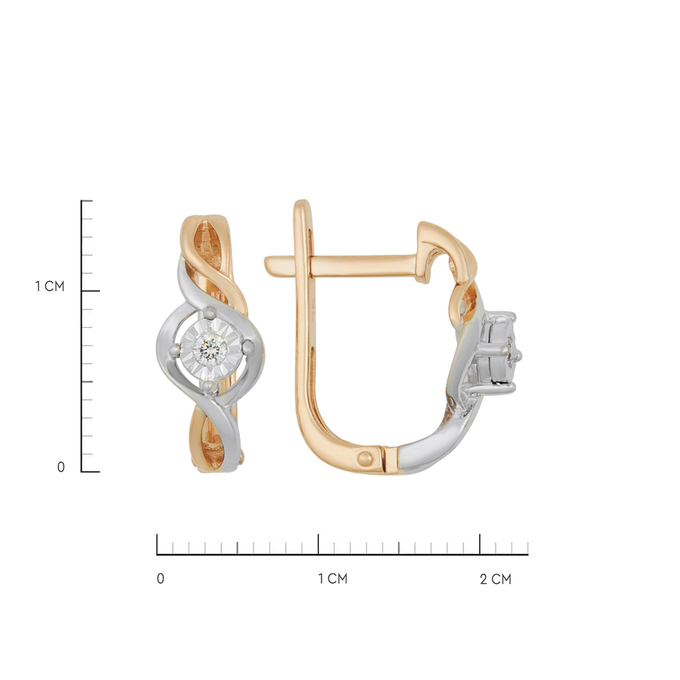 Серьги из золота 585 пробы c бриллиантами, Л 1908 5550 за 27520