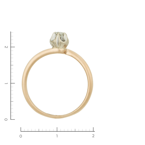Кольцо из комбинированного золота 585 пробы c 1 бриллиантом, Л75015119 за 11340