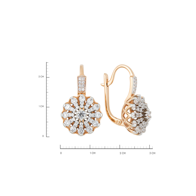 Серьги из золота 585 пробы c фианитами, Л 0808 6040 за 57840
