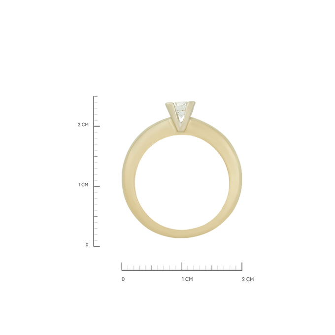 Кольцо из золота 585 пробы c бриллиантом, Л 2509 0284 за 97300
