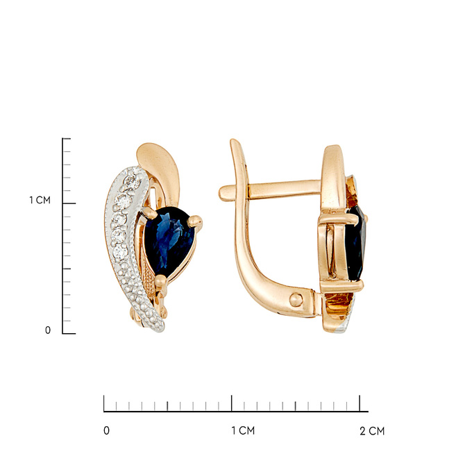Серьги из золота 585 пробы с сапфирами и бриллиантами, Л 4806 8962 за 50400