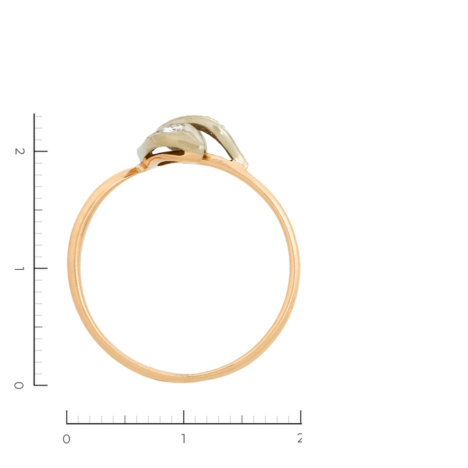 Кольцо из золота 585 пробы c 3 бриллиантами, Л 7601 2201 за 13400