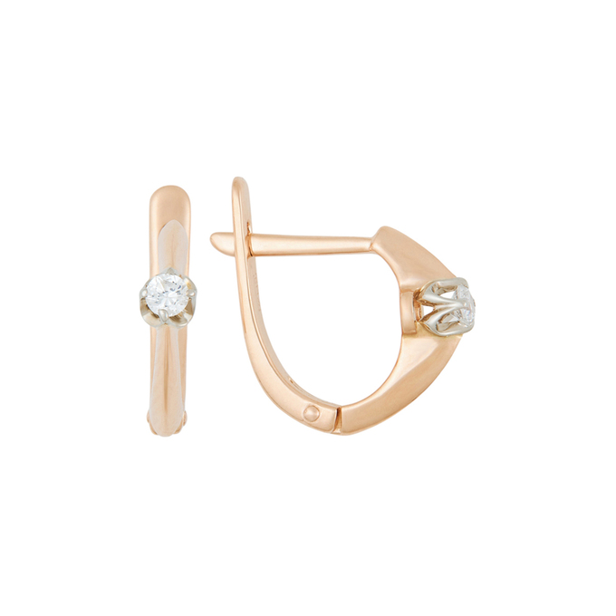 Серьги из золота 585 пробы c фианитами