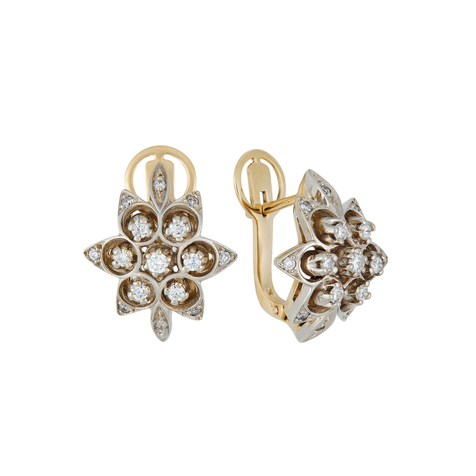 Серьги из золота 585 пробы c 30 бриллиантами, Л 2810 8583 за 112000