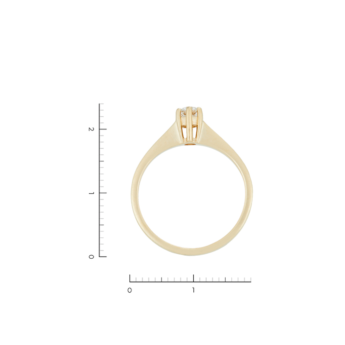 Кольцо из золота 585 пробы c 17 бриллиантами