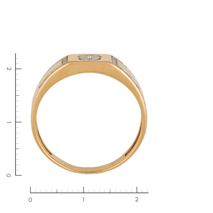 Кольцо из комбинированного золота 585 пробы c 31 бриллиантами, Л 1114 8320 за 28800