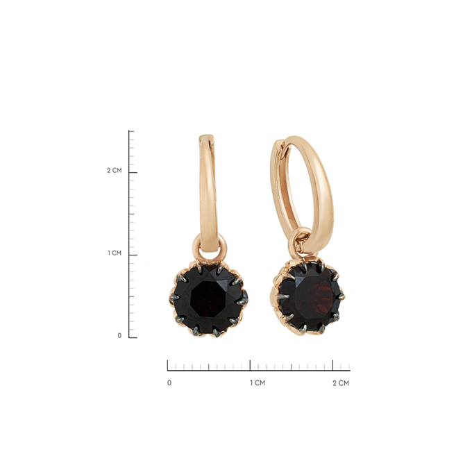Серьги из золота 585 пробы c гранатами, К 0000 4346 за 53800