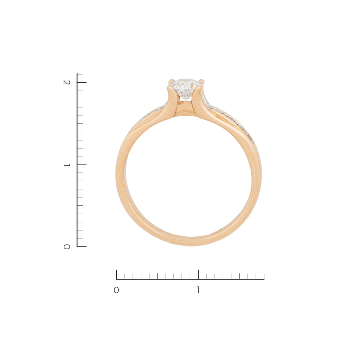 Кольцо из красного золота 585 пробы c 13 бриллиантами, Л 3910 6111 за 40720
