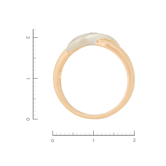 Кольцо из комбинированного золота 585 пробы c 1 бриллиантом, Л 4805 0469 за 35600