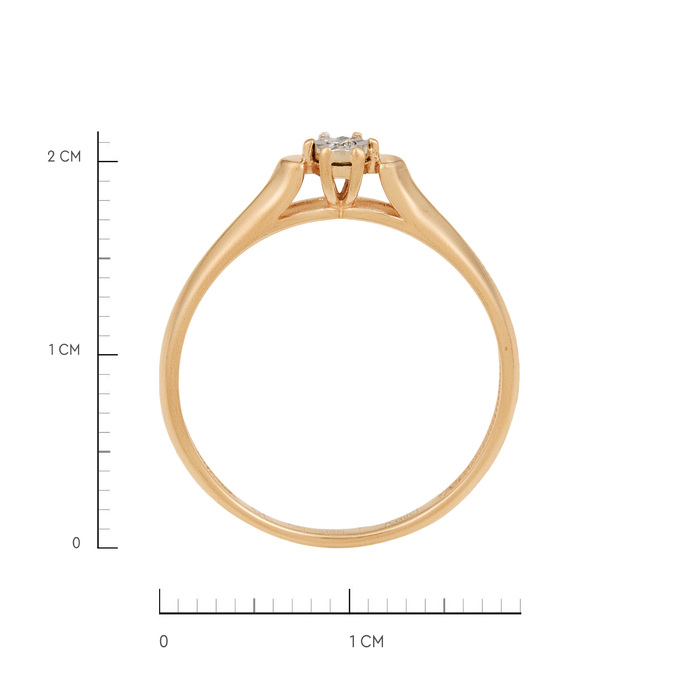 Кольцо из золота 585 пробы c бриллиантом, Л 4710 8956 за 17600